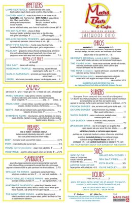 Menu photo 3 Mars Bar & Cafe Lakewood, OH Menu photo 3 Mars Bar & Cafe Lakewood, OH