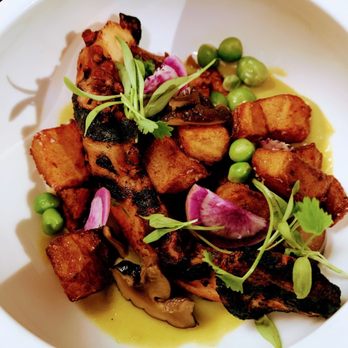 O Sea - Spanish Grilled Octopus in Spring Pea Curry - Seafood Near Me - Orange, California O Sea - Spanish Grilled Octopus in Spring Pea Curry - Seafood Near Me - Orange, California