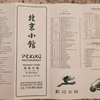 Peking Restaurant - Menu - Chinese Near Me - Westminster, California Peking Restaurant - Menu - Chinese Near Me - Westminster, California