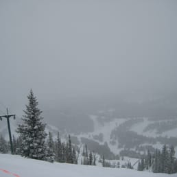 [A little bit foggy] view from the top! (That pomma lift is ski patrol only, you have to hike alongside)