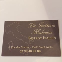 La Trattoria Malouine - La petite carte de visite qui va bien.