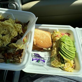 Waffle & Pancake House - Bacon avocado omelet w/ a "side" of fruit - American Near Me - Marion, Arkansas