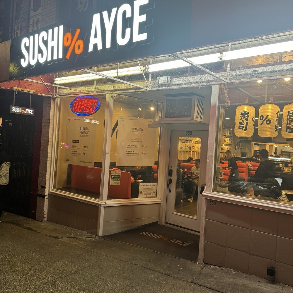 Sushi%AYCE/All You Can Eat - Shot from sidewalk of business - Sushi Bars Near Me - Seattle, Washington Sushi%AYCE/All You Can Eat - Shot from sidewalk of business - Sushi Bars Near Me - Seattle, Washington