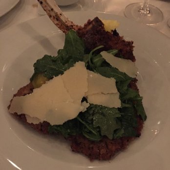 Sorellina - Milanese (Bone-In Natural Veal Chop, Soft Polenta, Marinated Baby Tomatoes, Parmigiano - $47) - Italian Near Me - Boston, Massachusetts