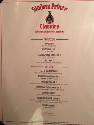 Menu photo 6 Student Prince Springfield, MA