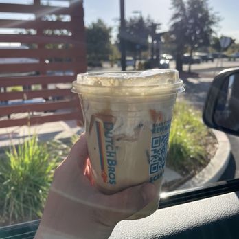 Dutch Bros Coffee - Caramel Pumpkin Brulee Breve - Juice Bars & Smoothies Near Me - Elk Grove, California