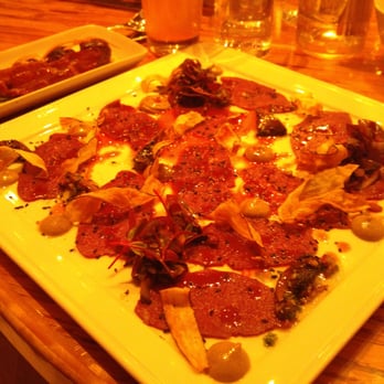 Chambar - Ostrich carpaccio and elk meatballs - Belgian Near Me - Vancouver, British Columbia