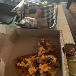 Breakfast pizza + ! Also added one of their Raspberry Danish's and a Blueberry Scone. Breakfast pizza + ! Also added one of their Raspberry Danish's and a Blueberry Scone.