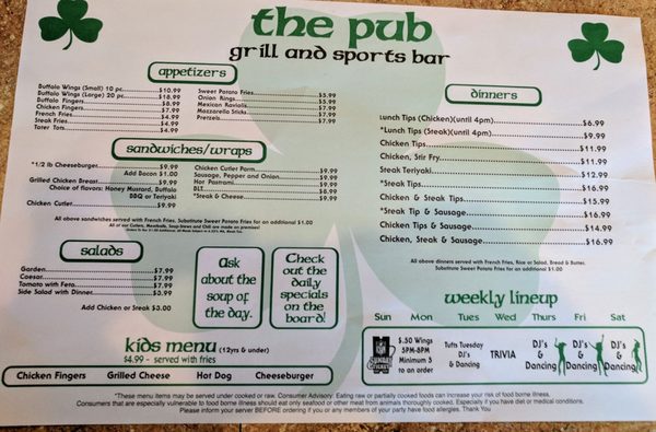 Menu photo 2 The Pub Somerville, MA