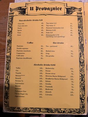 Menu photo 4 U Provaznice Prague, PR