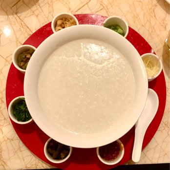Red 8 - Plain Congee is a quart size of plain thin congee that comes with 7 garnishes/toppings to customize it yourself. $13.88 4* - Dim Sum Near Me - Las Vegas, Nevada Red 8 - Plain Congee is a quart size of plain thin congee that comes with 7 garnishes/toppings to customize it yourself. $13.88 4* - Dim Sum Near Me - Las Vegas, Nevada