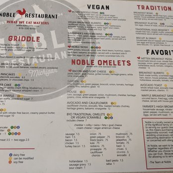 Noble Restaurant - Menu side 1 - Breakfast & Brunch Near Me - Wyoming, Michigan Noble Restaurant - Menu side 1 - Breakfast & Brunch Near Me - Wyoming, Michigan
