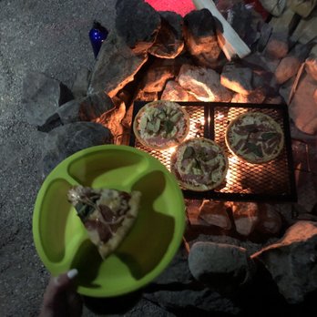 Sunset Stand Up Paddle - Pizza for camp, sooooo delicious and hit the spot after a solid paddle down river - Paddleboarding Near Me - Laguna Beach, California