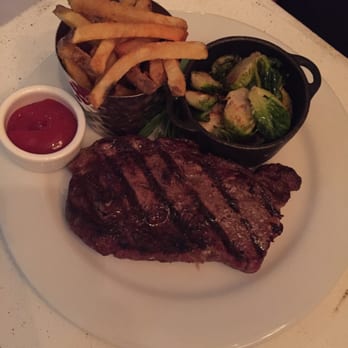 Bardot - Ribeye with Brussels sprouts and French fries - New American Near Me - Claremont, California Bardot - Ribeye with Brussels sprouts and French fries - New American Near Me - Claremont, California