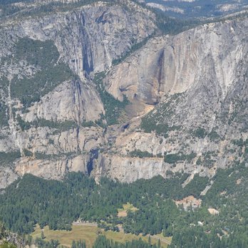 Glacier Point - Mostly dry Upper, Middle , and Lower Yosemite Falls. Late summer. - Local Flavor Near Me
