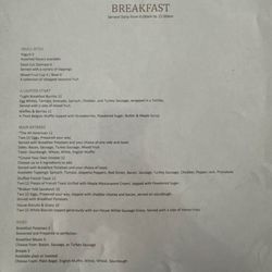 Breakfast Menu Daily (Weekdays) 6am-11am --weekends is 7am - 11am (not sure if weekend has a different menu selection)