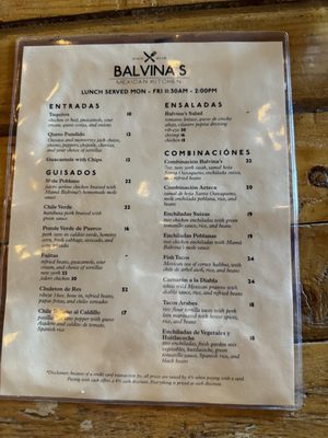 Menu photo 5 Balvina's Mexican Kitchen Laguna Hills, CA