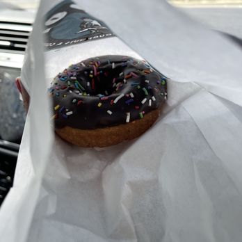 Top Pot Doughnuts - Chocolate covered cake doughnut with sprinkles - Donuts Near Me - Bellevue, Washington