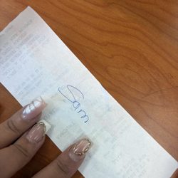 Hi-Tek Nails - Manager name, and person who rung us up.