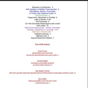 The Lemon Tree - Menu - Cocktail Bars Near Me - Bend, Oregon