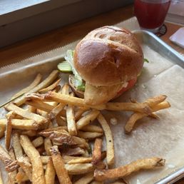 Ship of Fools fish sandwich with fries Ship of Fools fish sandwich with fries