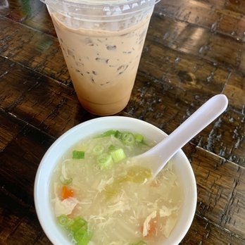 Siam Cuisine - Thai iced coffee and egg drop soup - Thai Near Me - Anchorage, Alaska