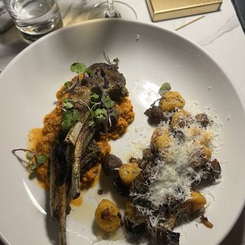 The Peacock - Charred lamb lollipops, sweet potato gnocchi - Breakfast & Brunch Near Me - Charleston, South Carolina