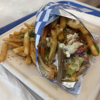 Twisted Gyros - The Greek with fries added - Falafel Near Me - Hillsboro, Oregon Twisted Gyros - The Greek with fries added - Falafel Near Me - Hillsboro, Oregon