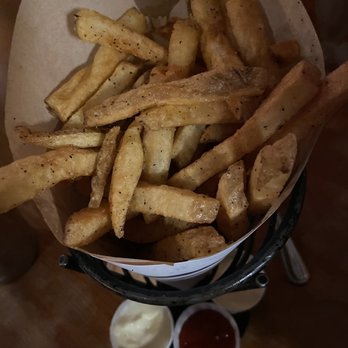 Duckfat - The pictures don't do this fry + sauce flight justice! - New American Near Me - Portland, Maine