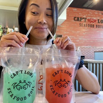 Cap't Loui - Adult Caprisuns: Caribbean Blue (left) & Berry Berry (right) - Seafood Near Me - Cupertino, California Cap't Loui - Adult Caprisuns: Caribbean Blue (left) & Berry Berry (right) - Seafood Near Me - Cupertino, California