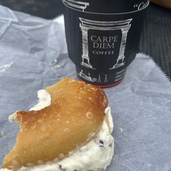 KPort Bagel - Plain bagel with maple walnut cream cheese - Bagels Near Me - Kennebunk, Maine