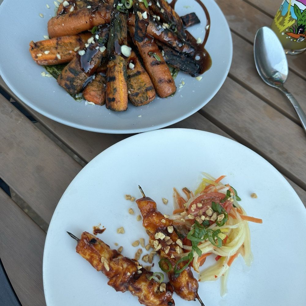 Yellowbelly - roasted carrots, salmon skewers - New American Near Me - St. Louis, Missouri Yellowbelly - roasted carrots, salmon skewers - New American Near Me - St. Louis, Missouri