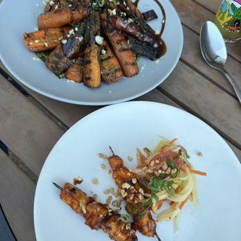 Yellowbelly - roasted carrots, salmon skewers - New American Near Me - St. Louis, Missouri Yellowbelly - roasted carrots, salmon skewers - New American Near Me - St. Louis, Missouri