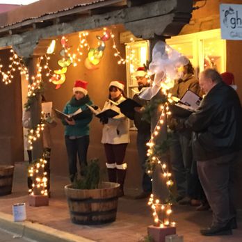 Ghostwolf Gallery - Caroling outside the gallery during Holiday Stroll 2016 - Art Galleries Near Me - Albuquerque, New Mexico
