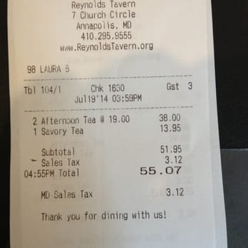 Reynolds Tavern - Prices. Child had the savory n shared desert from other tea service - Tea Rooms Near Me - Annapolis, Maryland