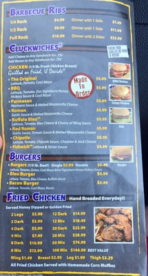 Menu photo 6 Cluck U Chicken Toms River, NJ