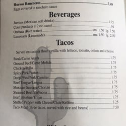 La Cocina Macias - Menu as of 4/9/16