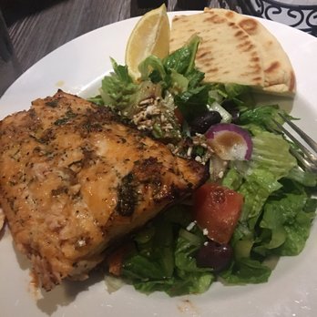 Cafe Agora - Greek Salad with Salmon @ Cafe Agora Buckhead ATL - Turkish Near Me - Atlanta, Georgia