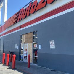 AutoZone Auto Parts - Boarded front door the usual for auto parts store.