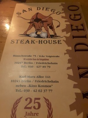 Menu photo 6 San Diego Steak-House Berlin, BE