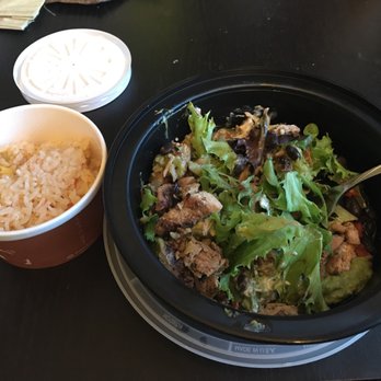 Dos Coyotes Border Cafe - Teeny tiny Border Burrito bowl, rice on the side. Less than half what I usually get at other locations. - Tex-Mex Near Me - San Ramon, California