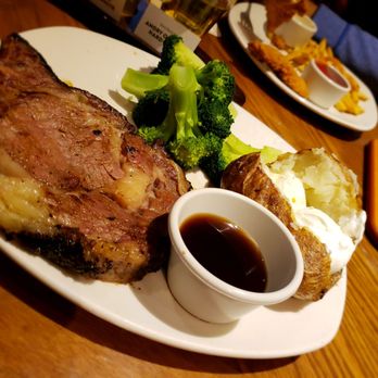 Outback Steakhouse - Prime Rib with baked potatoe and broccolli! Delicious! - Steakhouses Near Me - Indianapolis, Indiana