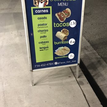 Tacos Don Jose - Menu 08.21.21 - Tacos Near Me - Arcadia, California