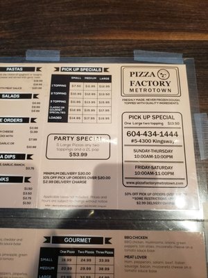 Menu photo 7 Pizza Factory Burnaby, BC Menu photo 7 Pizza Factory Burnaby, BC