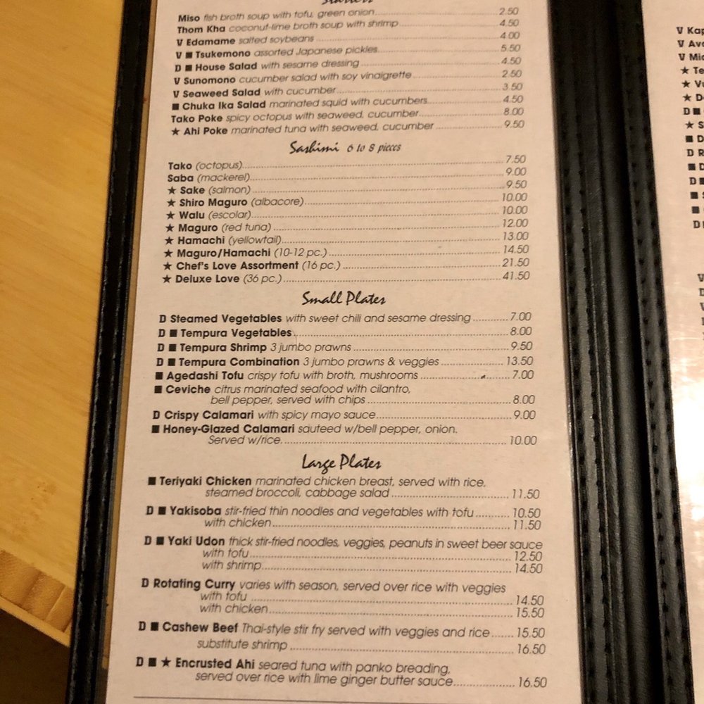 Sushi Okalani - Menu 2 of 8 - September 2019 - VN - Sushi Bars Near Me - Hood River, Oregon