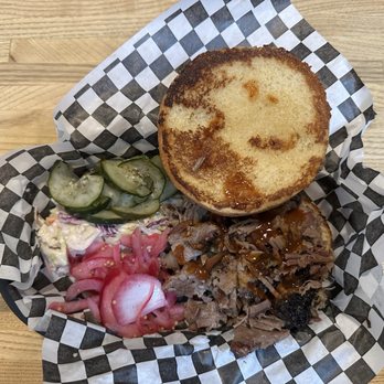 Wood Shop BBQ - Brisket Sandwich - IG @bougiefoodieboi - Barbeque Near Me - Seattle, Washington Wood Shop BBQ - Brisket Sandwich - IG @bougiefoodieboi - Barbeque Near Me - Seattle, Washington