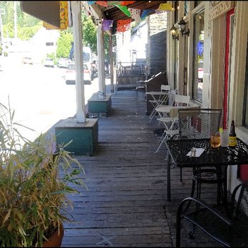 La Cocina De Oro - I chose to sit outside on the front porch and enjoy the amazing afternoon with a view of Main Street.  It's legal to drink outside on Main. - American Near Me - Downieville, California
