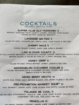 Menu photo 6 Mezzanine Egg Harbor, WI