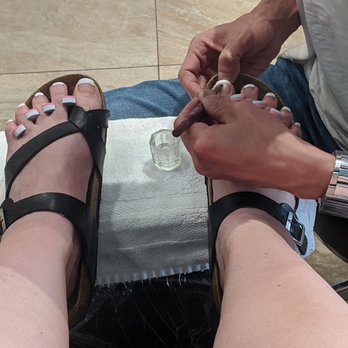 BNB Nails & Spa - French pedicure in progress. - Nail Salons Near Me - Lakewood, Colorado BNB Nails & Spa - French pedicure in progress. - Nail Salons Near Me - Lakewood, Colorado
