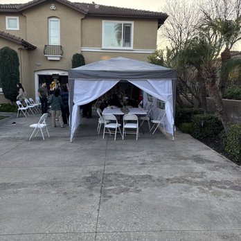 Wills Party House - Canopy and chairs - Bounce House Rentals Near Me